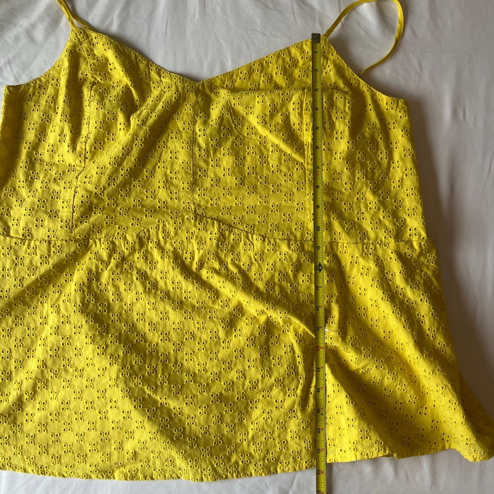 NWT Lane Bryant Yellow Spaghetti Straps Eyelet Fabric Camille Top Size 24‎ - Picture 5 of 6